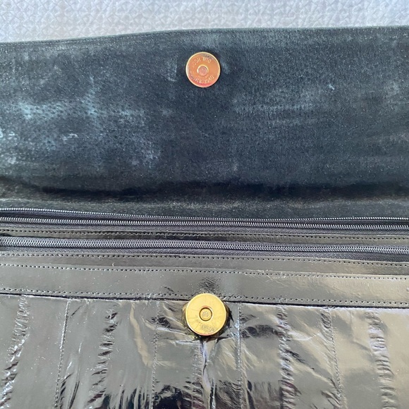 Genuine Black Eel Skin Envelope Clutch - Picture 2 of 8